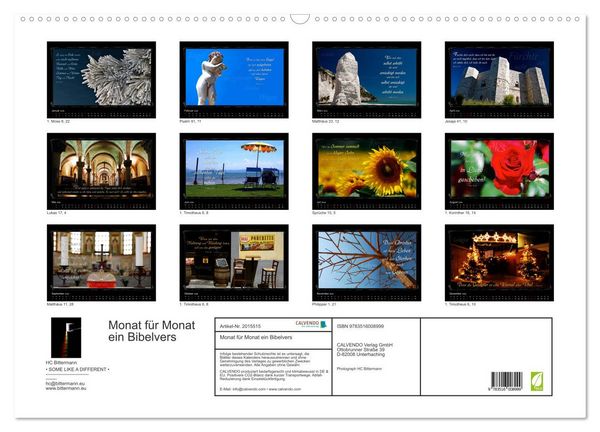 Produktbild: Monat f&uuml;r Monat ein Bibelvers (Wandkalender 2026 DIN A2 quer), CALVENDO Monatskalender