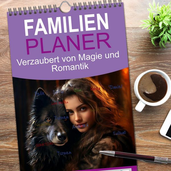 Produktbild: Familienplaner 2026 - Verzaubert von Magie und Romantik mit 5 Spalten (Wandkalender, 21 x 45 cm) CALVENDO