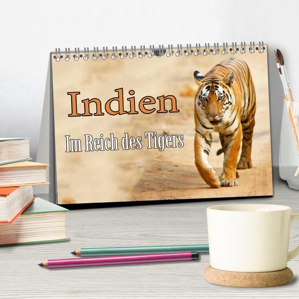 Produktbild: Indien - Im Reich des Tigers (Tischkalender 2026 DIN A5 quer), CALVENDO Monatskalender