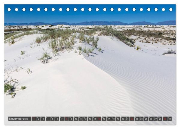 Produktbild: WHITE SANDS Die wei&szlig;e W&uuml;ste in New Mexico (Tischkalender 2026 DIN A5 quer), CALVENDO Monatskalender