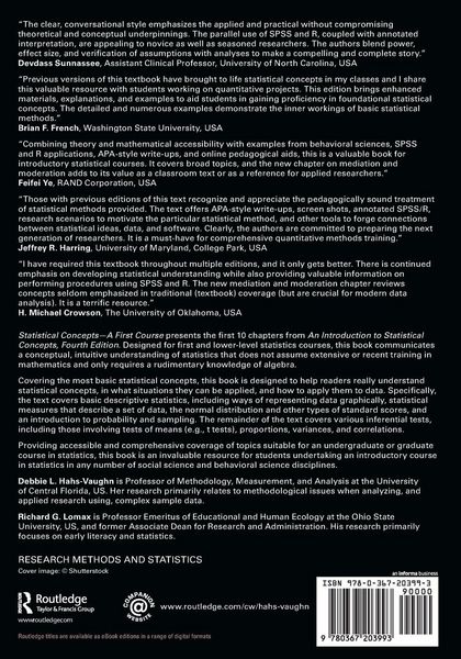 Produktbild: Statistical Concepts - A First Course