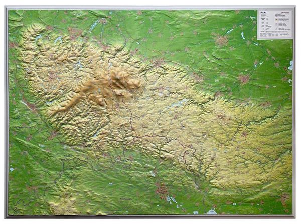 Relief Harz 1:110.000, Karte von Andre Markgraf,Mario Engelhardt, Georelief Vertriebs GbR