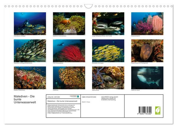 Produktbild: Malediven - Die bunte Unterwasserwelt (Wandkalender 2026 DIN A3 quer), CALVENDO Monatskalender