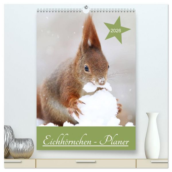 Produktbild: Eichh&ouml;rnchen - Planer (hochwertiger Premium Wandkalender 2026 DIN A2 hoch), Kunstdruck in Hochglanz