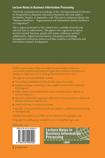 Produktbild: Perspectives in Business Informatics Research
