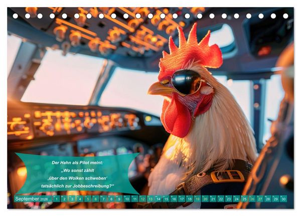 Produktbild: Der tierisch lustige Piloten-Kalender (Tischkalender 2026 DIN A5 quer), CALVENDO Monatskalender