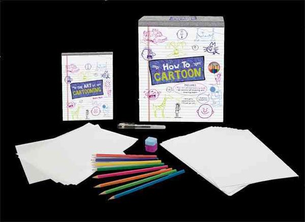 Produktbild: How to Cartoon [With 8 Colored, 1 Gel Pen and Instructional Book and Pencil Sharpener and 50 Sheets Blank, 16 Shee