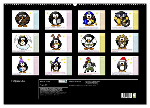 Produktbild: Pinguin-Elfe (Wandkalender 2026 DIN A2 quer), CALVENDO Monatskalender