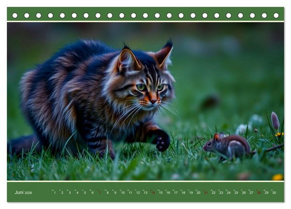 Produktbild: Maine Coon - Intelligent und verspielt (Tischkalender 2026 DIN A5 quer), CALVENDO Monatskalender