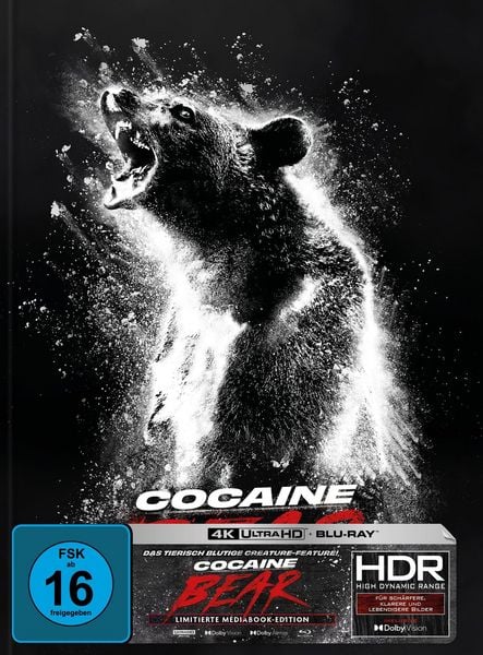 Produktbild: Cocaine Bear - Mediabook A - Limited Edition 666 St&uuml;ck (Blu-ray + 4K Ultra HD)