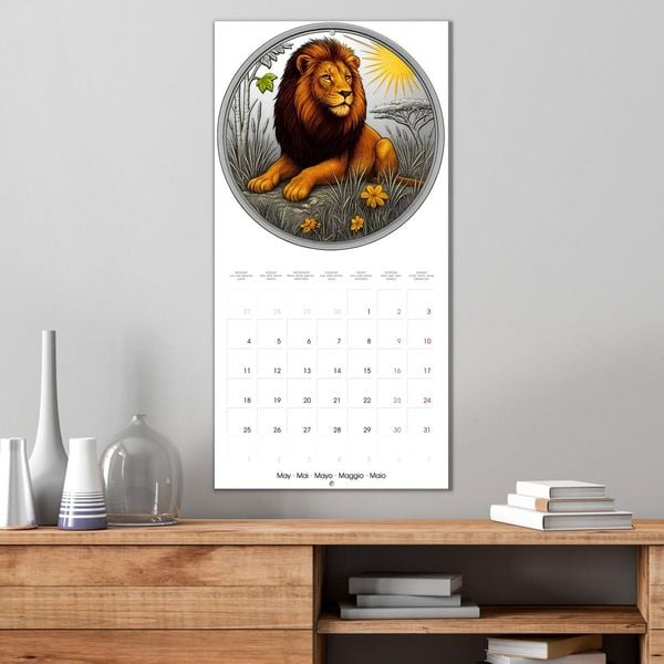 Produktbild: Silver Coin Big Cats (Wall Calendar 2026 12 &times; 12 Inch) CALVENDO 12 Month Wall Calendar
