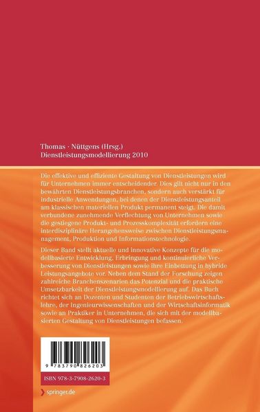 Produktbild: Dienstleistungsmodellierung 2010