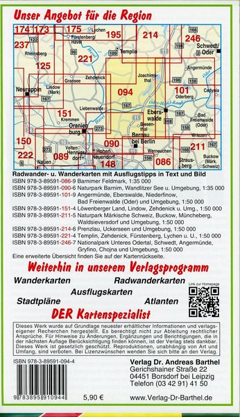 Produktbild: Radwander- und Wanderkarte Schorfheide, Eberswalde, Biesenthal, Werbellinsee und Umgebung