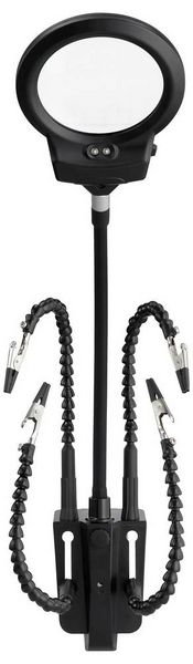 Produktbild: TOOLCRAFT TC-ZD-11N-1 Dritte Hand mit Lupe (&Oslash; x H) 90mm x 268mm 1St.