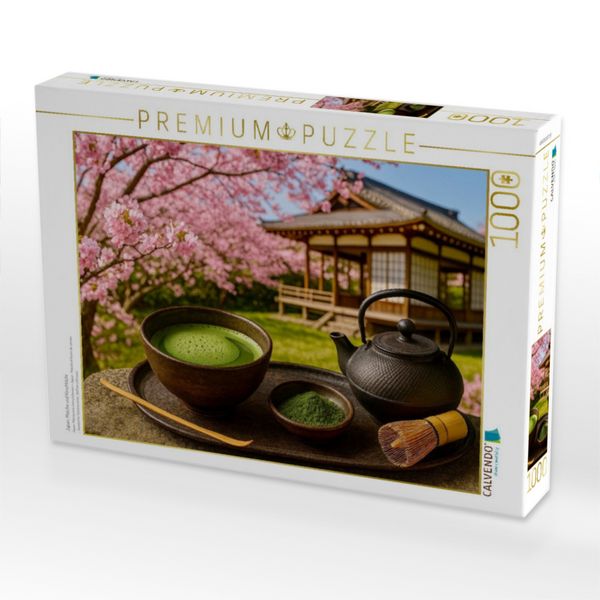 Produktbild: CALVENDO Puzzle Japan: Matcha und Kirschbl&uuml;te | 1000 Teile Lege-Gr&ouml;&szlig;e 64x48cm Foto-Puzzle f&uuml;r gl&uuml;ckliche Stunden