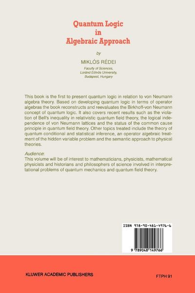 Produktbild: Quantum Logic in Algebraic Approach