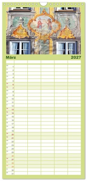 Produktbild: Familienplaner 2027 - MITTENWALD Eine Perle im Oberen Isartal mit 5 Spalten (Wandkalender, 21 x 45 cm) CALVENDO