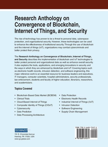 Produktbild: Research Anthology on Convergence of Blockchain, Internet of Things, and Security, VOL 1