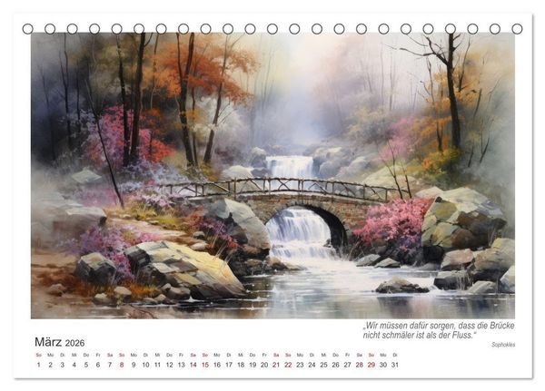 Produktbild: Br&uuml;ckenromantik (Tischkalender 2026 DIN A5 quer), CALVENDO Monatskalender