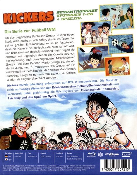 Produktbild: Kickers - Gesamtausgabe Episode 01-26 + OVA [4 BRs]