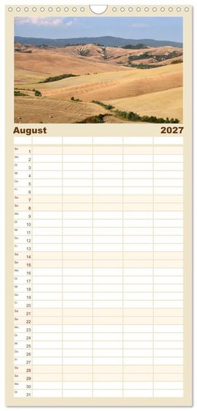 Produktbild: Familienplaner 2027 - Crete Senesi - Highlights einer einzigartigen Region mit 5 Spalten (Wandkalender, 21 x 45 cm) CALVENDO