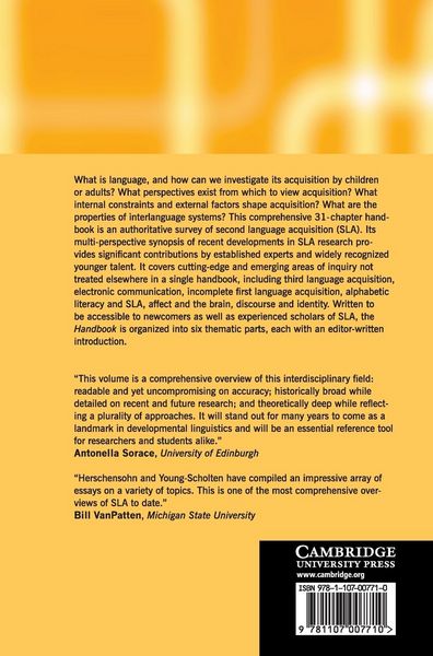 Produktbild: The Cambridge Handbook of Second Language Acquisition
