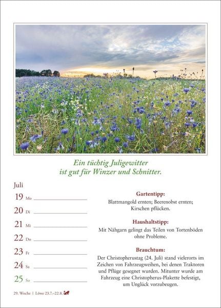 Produktbild: Bauernweisheiten Wochenkalender 2027 - Bauernregeln, Brauchtum, Gartentipps, Haushaltstipps