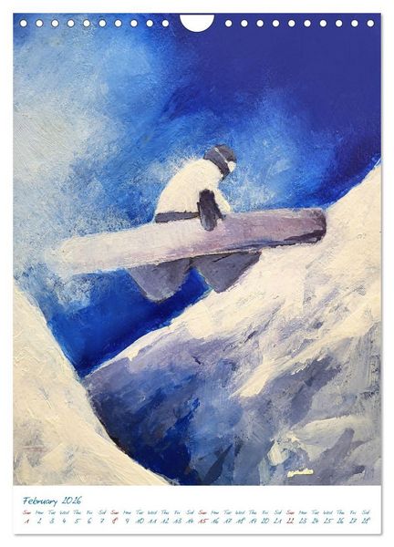 Produktbild: Colourful snowboard power world (Wall Calendar 2026 DIN A4 portrait), CALVENDO 12 Month Wall Calendar