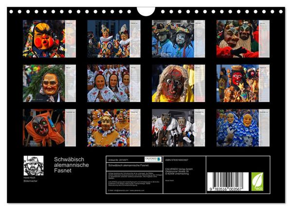 Produktbild: Schw&auml;bisch alemannische Fasnet (Wandkalender 2026 DIN A4 quer), CALVENDO Monatskalender