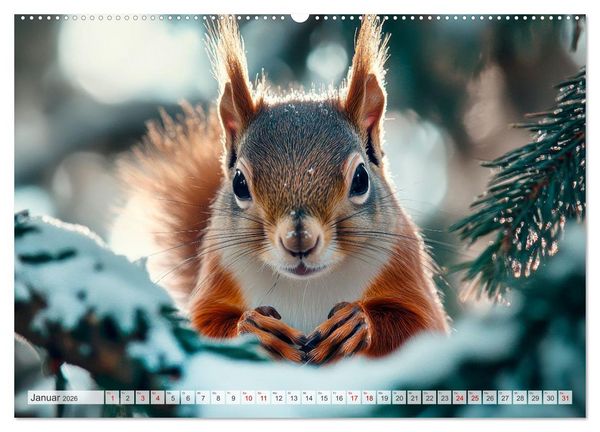 Produktbild: EICHH&Ouml;RNCHEN Niedliche kleine Wesen (Wandkalender 2026 DIN A2 quer), CALVENDO Monatskalender