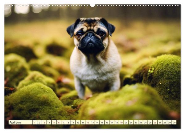 Produktbild: M&ouml;pse - quirlige Charmebolzen (Wandkalender 2026 DIN A2 quer), CALVENDO Monatskalender