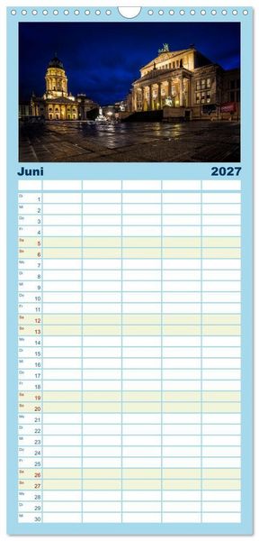 Produktbild: Familienplaner 2027 - Eine Reise durch Berlin bei Nacht mit 5 Spalten (Wandkalender, 21 x 45 cm) CALVENDO