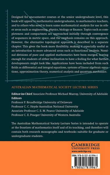 Produktbild: A Course in Modern Analysis and Its Applications