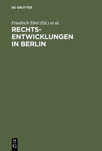 Produktbild: Rechtsentwicklungen in Berlin