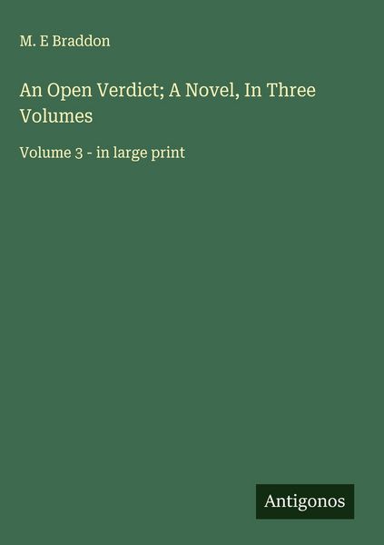 Produktbild: An Open Verdict; A Novel, In Three Volumes