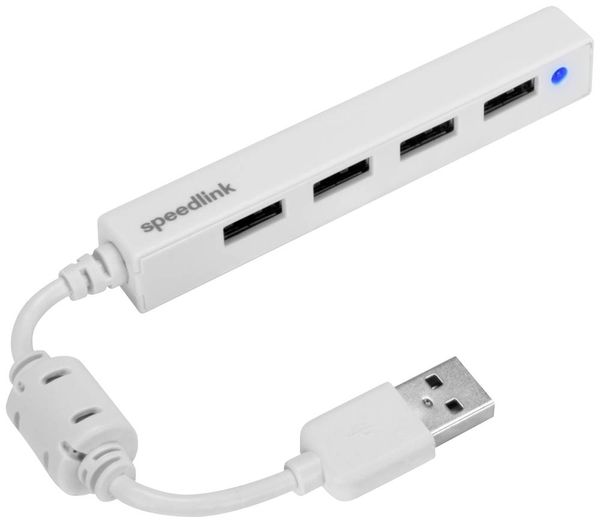 SPEEDLINK SNAPPY SLIM USB Hub, 4-Port, USB 2.0, Passive, White