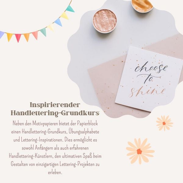 Produktbild: Design Paper A5 Alles Gute zu allem. Mit Handlettering-Grundkurs