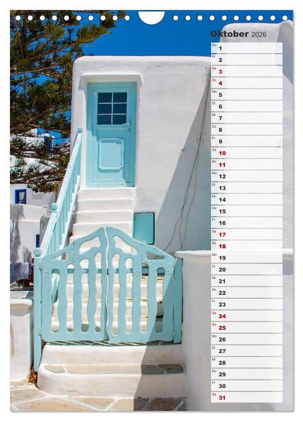 Produktbild: Bunte Treppen auf Mykonos - Reiseplaner (Wandkalender 2026 DIN A4 hoch), CALVENDO Monatskalender