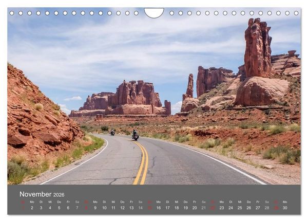 Produktbild: Biker Paradies - Die Canyons der USA (Wandkalender 2026 DIN A4 quer), CALVENDO Monatskalender