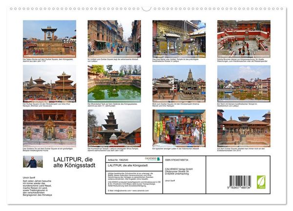 Produktbild: LALITPUR, die alte K&ouml;nigsstadt (hochwertiger Premium Wandkalender 2026 DIN A2 quer), Kunstdruck in Hochglanz