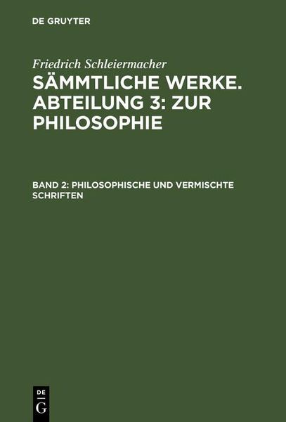 Produktbild: Philosophische und vermischte Schriften