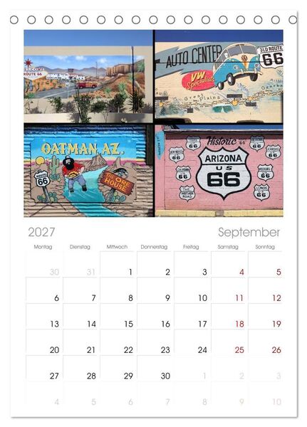 Produktbild: Tischplaner 2027 - Route 66 im S&uuml;dwesten (A5 Tischkalender zum Aufstellen) CALVENDO
