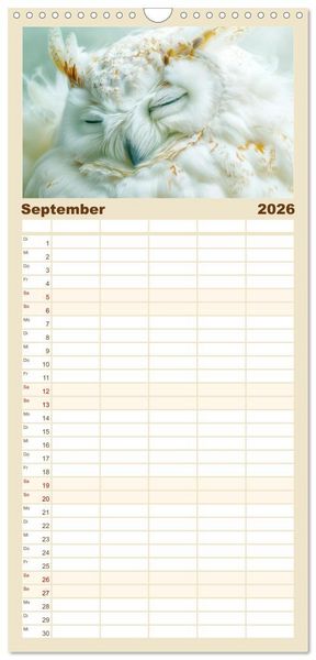 Produktbild: Familienplaner 2026 - Tierische Tr&auml;umer - Sanft ruhend mit 5 Spalten (Wandkalender, 21 x 45 cm) CALVENDO