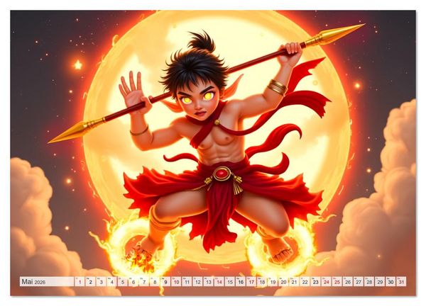 Produktbild: Chinesische Mythologie - G&ouml;tter, Helden und Monster (Wandkalender 2026 DIN A3 quer), CALVENDO Monatskalender