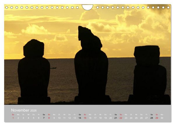 Produktbild: MOAI - steinerne W&auml;chter der Osterinsel (Wandkalender 2026 DIN A4 quer), CALVENDO Monatskalender