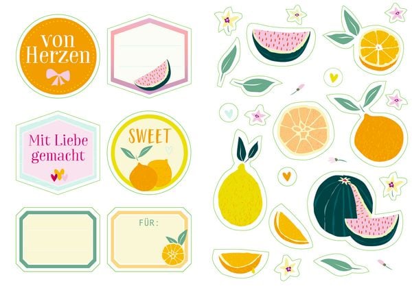 Produktbild: Deko-Sticker - Orangen (K&uuml;chenpapeterie)