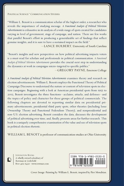 Produktbild: Functional Analysis of Political Television Advertisements