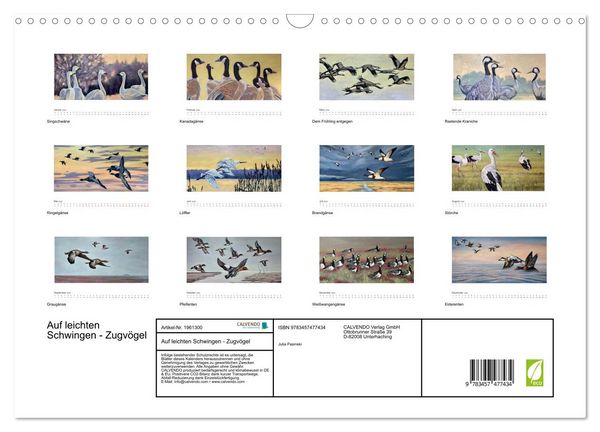 Produktbild: Auf leichten Schwingen - Zugv&ouml;gel (Wandkalender 2026 DIN A3 quer), CALVENDO Monatskalender