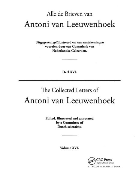 Produktbild: The Collected Letters of Antoni Van Leeuwenhoek - Volume 16