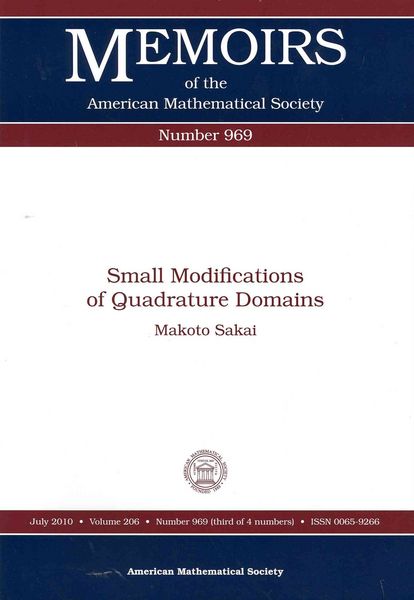 Produktbild: Morgan, J:  Small Modifications of Quadrature Domains